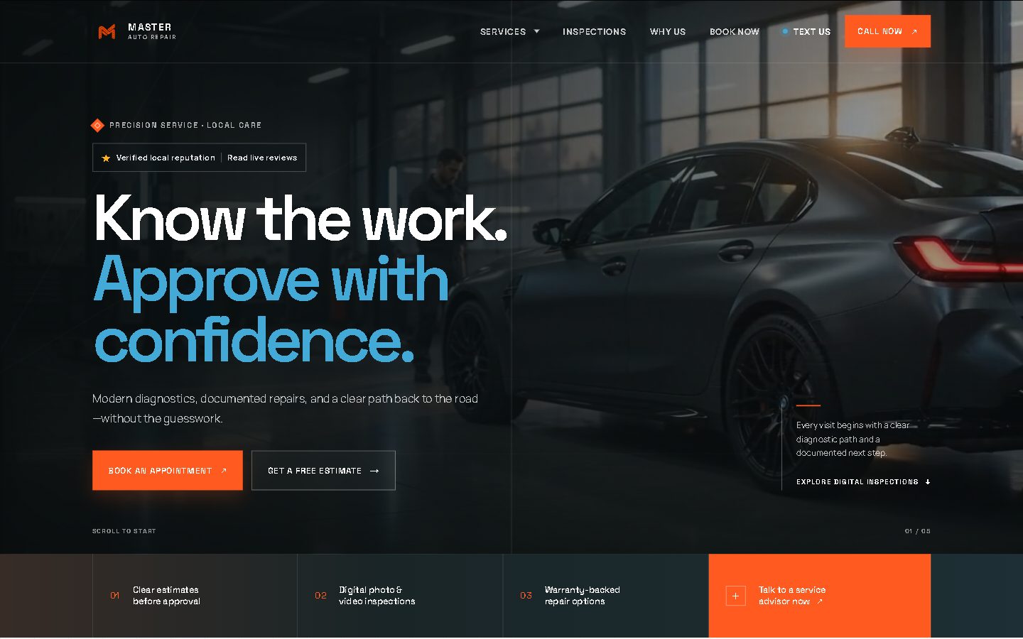 The Master Auto Repair template home page